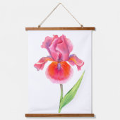 Roze Paarse Blauwe Iris Flowers Florence Waterverf Hangend Wandkleed (Voorkant 2)