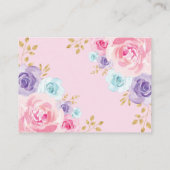 Roze Paarse blauwe kroonprinses Diaper Raffle Informatiekaartje (Achterkant)