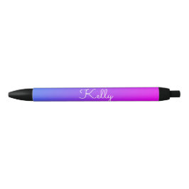 Roze Paarse Blauwe Ombré 4Kelly Zwarte Inkt Pen