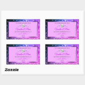 Roze Paarse blauwe ombre Glitter Logo Labels (Vel)