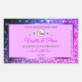 Roze Paarse blauwe ombre Glitter Logo Labels (Voorkant)