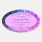 Roze Paarse blauwe ombre Glitter Logo Labels (Voorkant)