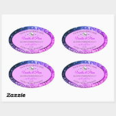 Roze Paarse blauwe ombre Glitter Logo Labels (Vel)