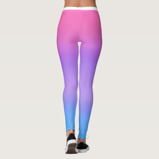 Roze Paarse Blauwe Ombre Leggings (Achterkant)