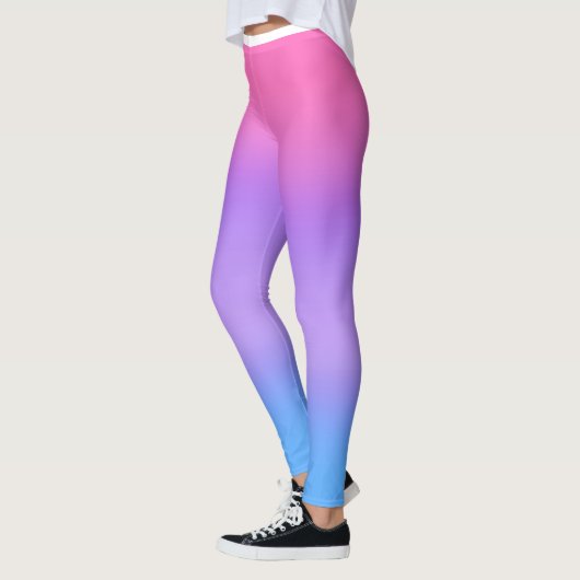 Roze Paarse Blauwe Ombre Leggings (Links)