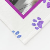 Roze Paarse blauwe onderdrukking Pet Foto Collage Fleece Deken (Hoek)