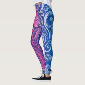 Roze Paarse Blauwe Paisley Pattern Yoga Leggings (Links)