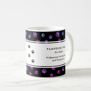 Roze Paarse Blauwe Pootafdrukken Professionele Die Koffiemok