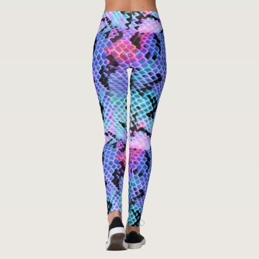Roze Paarse blauwe regenboog Leggings (Achterkant)