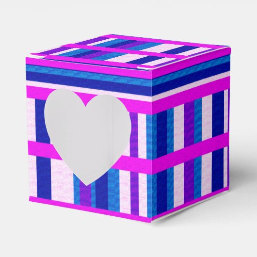 Roze Paarse blauwe stip Bedankdoosjes (Voorkant Zijde)