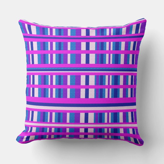 Roze Paarse blauwe stip Buitenkussen (Voorkant)