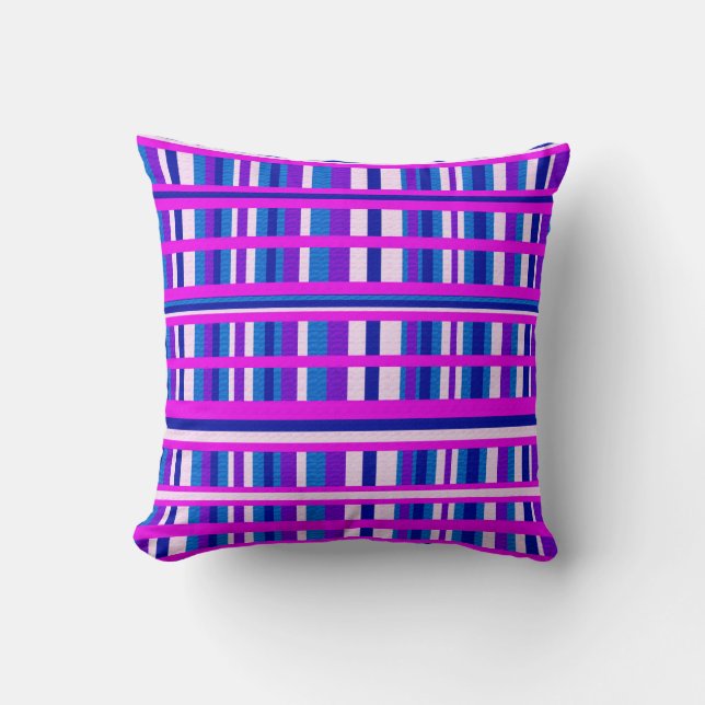 Roze Paarse blauwe stip Kussen (Voorkant)