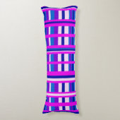 Roze Paarse blauwe stip Lichaamskussen (Voorkant Verticaal)