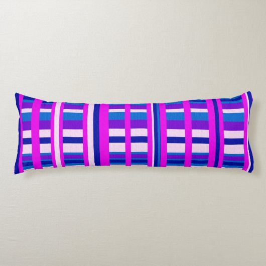 Roze Paarse blauwe stip Lichaamskussen (Voorkant)