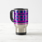 Roze Paarse blauwe stip Reisbeker (Voorkant links)