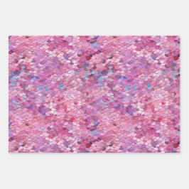 Roze Paarse Blauwe Zeemeermin Inpakpapier Vel