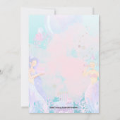 Roze paarse blauwe zeemeermin thema Verjaardagsfee Kaart (Achterkant)