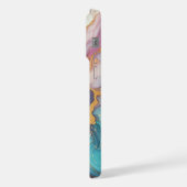 Roze Paarse Blauwgroen Aqua Blue Gold Marble Art P iPhone Hoesje (Linkerkant)
