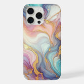 Roze Paarse Blauwgroen Aqua Blue Gold Marble Art P iPhone Hoesje (Achterkant)