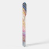 Roze Paarse Blauwgroen Aqua Blue Gold Marble Art P iPhone Hoesje (Rechterkant)