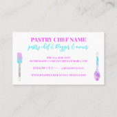 Roze Paarse Blauwgroen banketbakkerskok Visitekaartje (Achterkant)