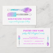 Roze Paarse Blauwgroen banketbakkerskok Visitekaartje (Voorkant / Achterkant)