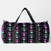 Roze Paarse Blauwgroen Basketbalverf Splatter Naam Plunjezak (Voorkant)