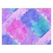 Roze, Paarse, Blauwgroen en blauwe Waterverf slib Tafelkleed (Voorkant (Horizontaal))