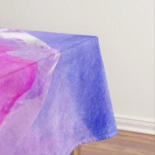 Roze, Paarse, Blauwgroen en blauwe Waterverf slib Tafelkleed
