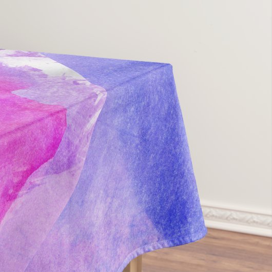 Roze, Paarse, Blauwgroen en blauwe Waterverf slib Tafelkleed (Voorbeeld)