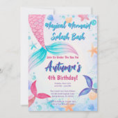 Roze Paarse Blauwgroen Mermaid Tail verjaardagsfee Kaart (Voorkant)