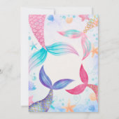 Roze Paarse Blauwgroen Mermaid Tail verjaardagsfee Kaart (Achterkant)