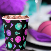 Roze Paarse Blauwgroen Neon Basketbal Sneakers Ver Papieren Bekers