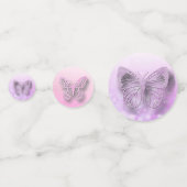 Roze, Paarse, Blauwgroen Vlinders Party Confetti (Achterkanten)