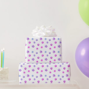 Roze Paarse blauwverf afdrukken Patroon Cadeaupapier