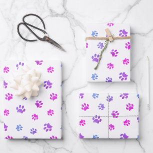Roze Paarse blauwverf afdrukken Patroon Inpakpapier Vel
