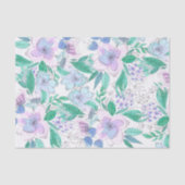 Roze Paarse bloeiende bloemen en weelderige groene Tissuepapier (Voorkant)