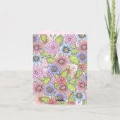 Roze Paarse bloeiende bloemen Moederdag Kaart (Achterkant)