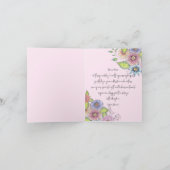 Roze Paarse bloeiende bloemen Moederdag Kaart (Binnen)