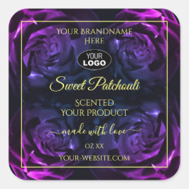 Roze Paarse bloeiende Rozen Etiket Logo toevoegen