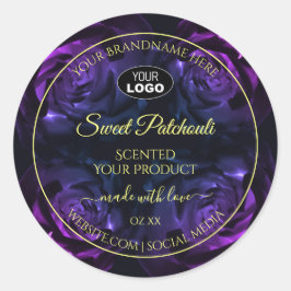 Roze Paarse bloeiende Rozen Etiket Logo toevoegen