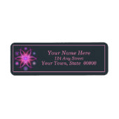 Roze Paarse Bloem Adres Retourlabels Etiket (Voorkant)