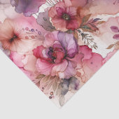 Roze & Paarse Bloem Alcohol Ink Print Tissuepapier (Detail)