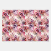 Roze & Paarse Bloem Alcohol Inkt Medium Print Inpakpapier Vel (Voorkant 3)