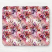 Roze & Paarse Bloem Alcohol Inkt Muismat (Voorkant)