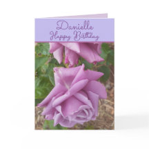 Roze Paarse Bloem bloemige Meisjes Naam Verjaardag