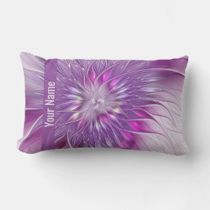 Roze Paarse Bloem Passie Abstract Fractal Naam Kussen