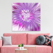 Roze Paarse Bloem Passie Abstract Fractale Kunst Canvas Afdruk (Insitu (Woonkamer))