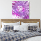 Roze Paarse Bloem Passie Abstract Fractale Kunst Canvas Afdruk (Insitu (Slaapkamer))