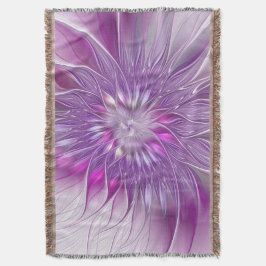 Roze Paarse Bloem Passie Abstract Fractale Kunst Deken